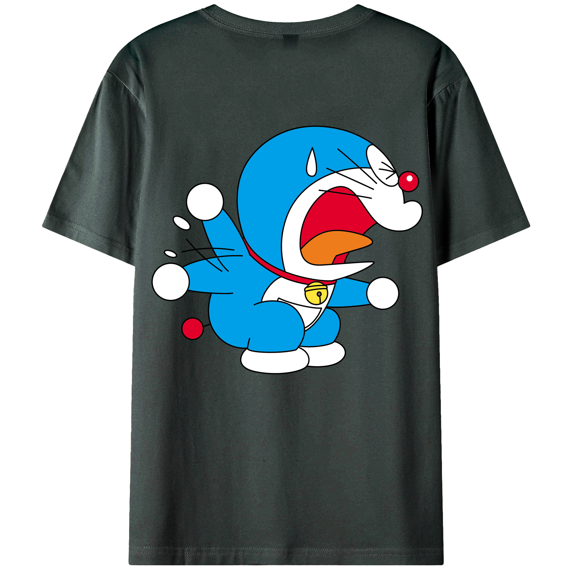 （画像用） ドラえもん Doraemon 綿100％ メンズ半袖Tシャツ（バックプリント） 通気性